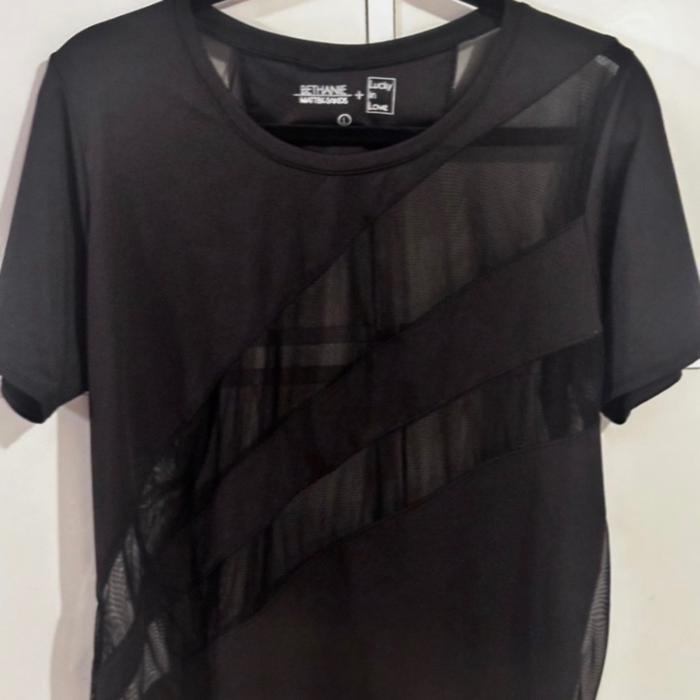 Bethanie Mattek-Sands Top With Sheer Mesh Black size Large